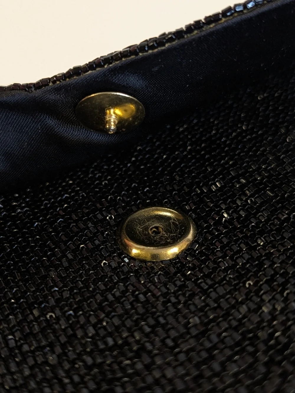 Vintage Genie Beaded Clutch Black Evening Bag Made Korea Formal Cocktail Purse